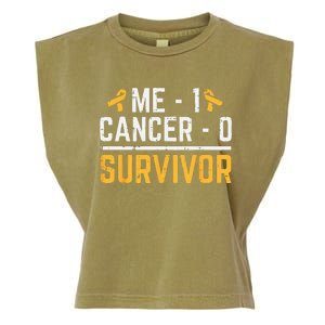 Me 1 Childhood Cancer 0 Survivor Awareness Garment-Dyed Women's Muscle Tee