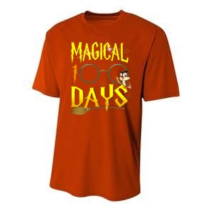 Magical 100 Days Of School Youth Performance Sprint T-Shirt