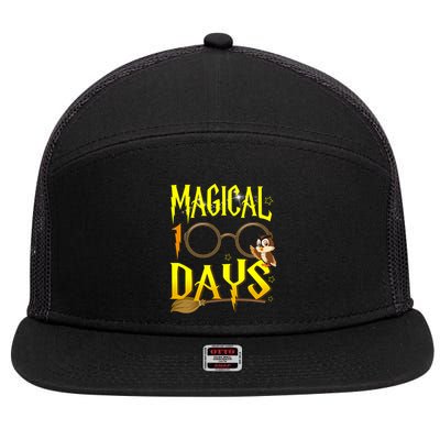 Magical 100 Days Of School 7 Panel Mesh Trucker Snapback Hat