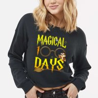 Magical 100 Days Of School Cropped Pullover Crew