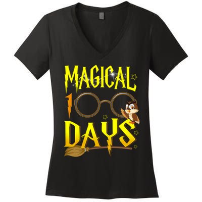 Magical 100 Days Of School Women's V-Neck T-Shirt