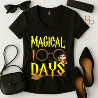 Magical 100 Days Of School Women's V-Neck T-Shirt