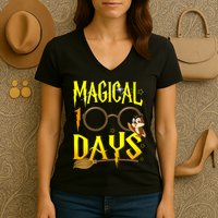 Magical 100 Days Of School Women's V-Neck T-Shirt