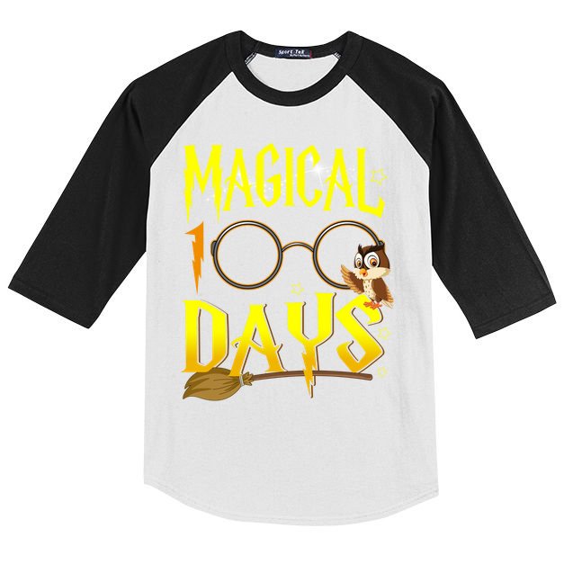 Magical 100 Days Of School Kids Colorblock Raglan Jersey