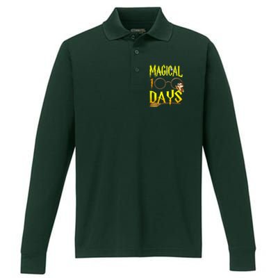 Magical 100 Days Of School Performance Long Sleeve Polo