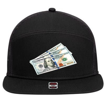 Money $100 Dollar Bills Bill Baller Big Ben Franklin 7 Panel Mesh Trucker Snapback Hat