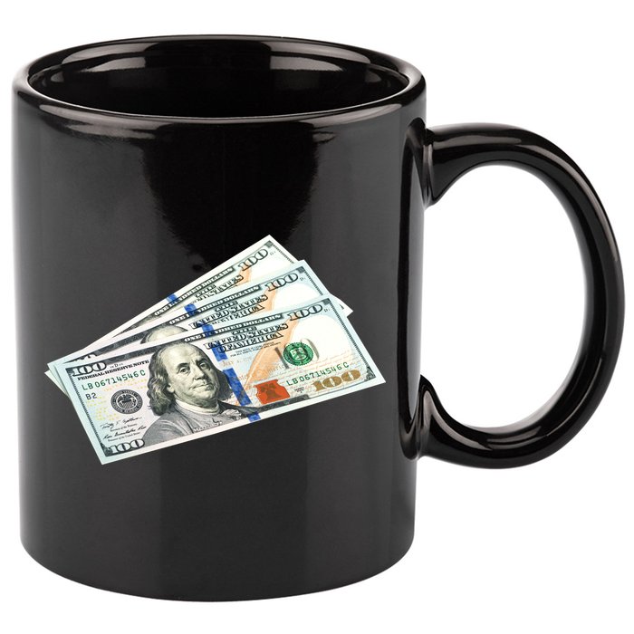 Money $100 Dollar Bills Bill Baller Big Ben Franklin 11oz C Handle Ceramic Mug