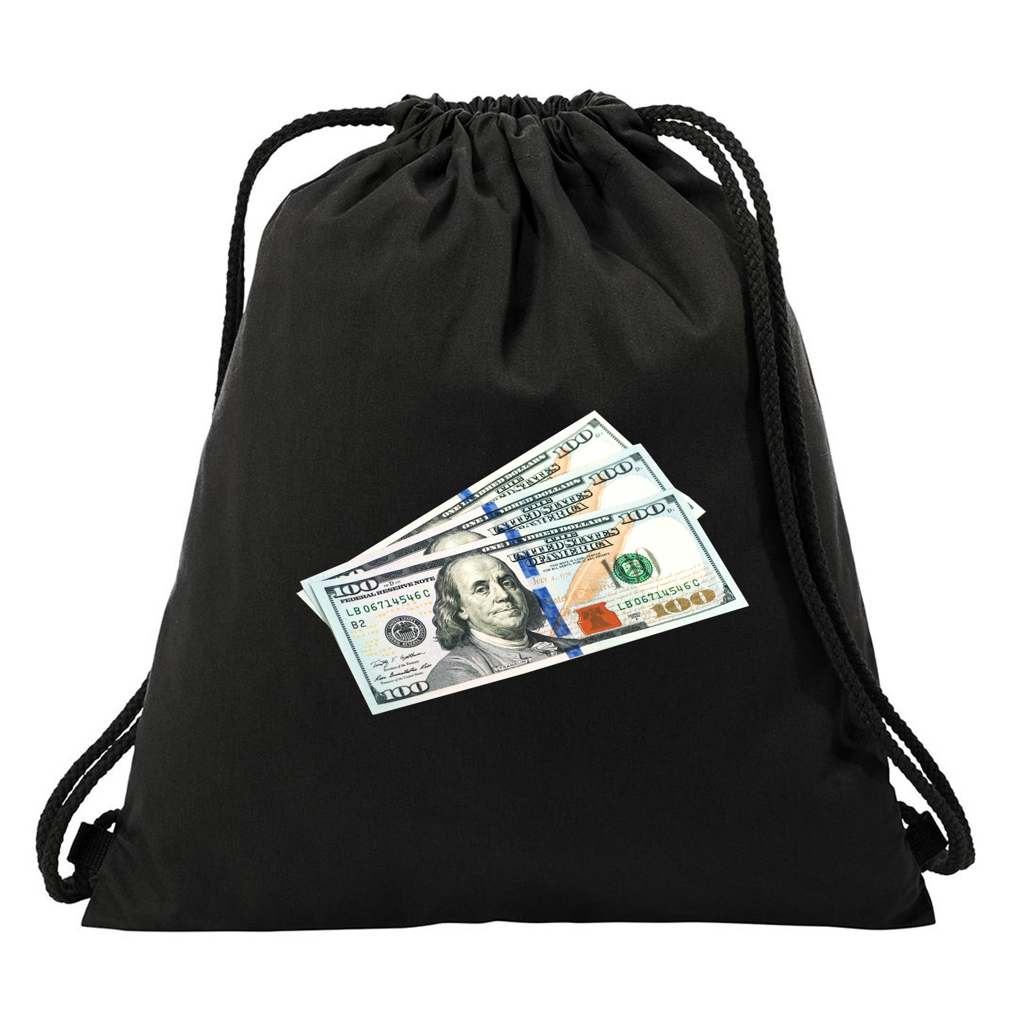 Money $100 Dollar Bills Bill Baller Big Ben Franklin Drawstring Bag