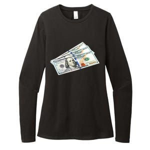 Money $100 Dollar Bills Bill Baller Big Ben Franklin Womens CVC Long Sleeve Shirt