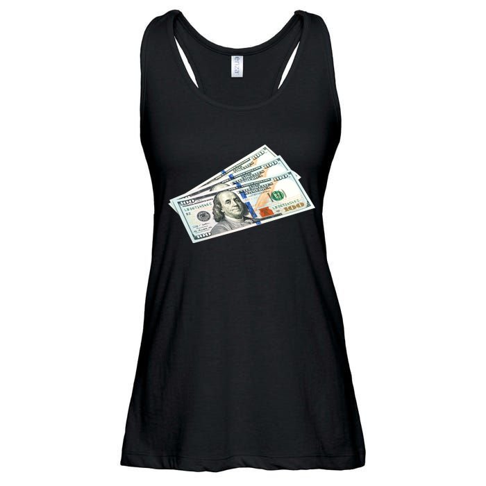 Money $100 Dollar Bills Bill Baller Big Ben Franklin Ladies Essential Flowy Tank