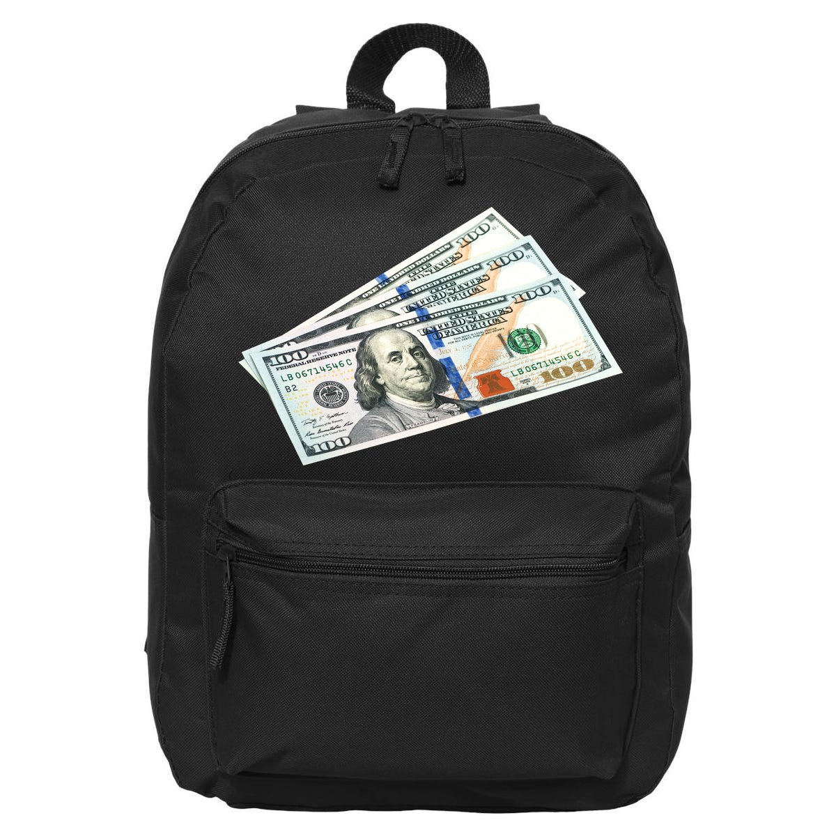 Money $100 Dollar Bills Bill Baller Big Ben Franklin 16 in Basic Backpack