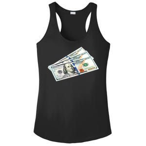 Money $100 Dollar Bills Bill Baller Big Ben Franklin Ladies PosiCharge Competitor Racerback Tank