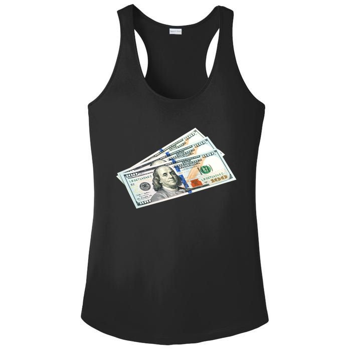 Money $100 Dollar Bills Bill Baller Big Ben Franklin Ladies PosiCharge Competitor Racerback Tank