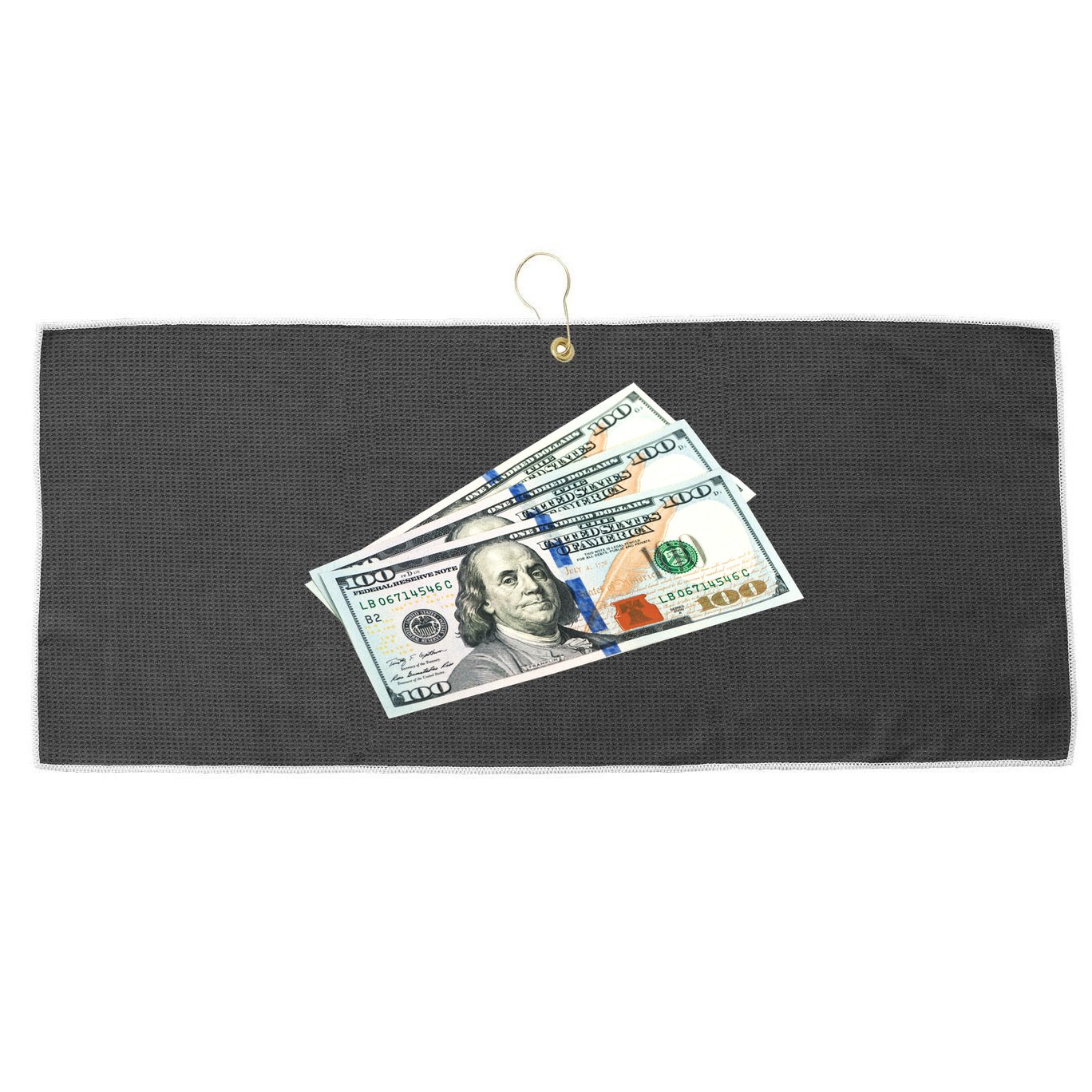 Money $100 Dollar Bills Bill Baller Big Ben Franklin Large Microfiber Waffle Golf Towel