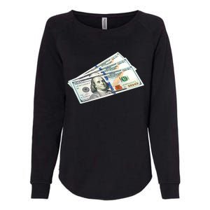 Money $100 Dollar Bills Bill Baller Big Ben Franklin Womens California Wash Sweatshirt