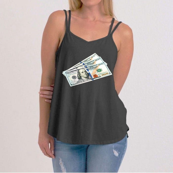 Money $100 Dollar Bills Bill Baller Big Ben Franklin Women's Strappy Tank