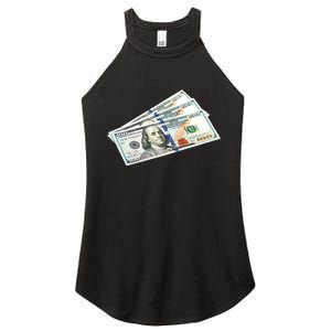 Money $100 Dollar Bills Bill Baller Big Ben Franklin Women's Perfect Tri Rocker Tank