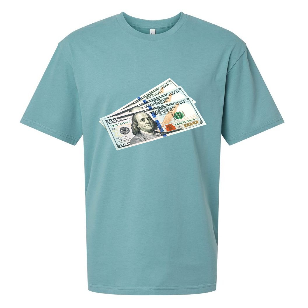 Money $100 Dollar Bills Bill Baller Big Ben Franklin Sueded Cloud Jersey T-Shirt