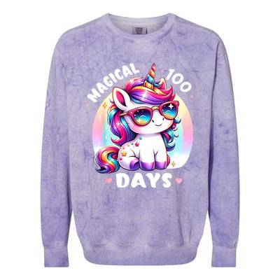 Magical 100 Days Of School Colorblast Crewneck Sweatshirt