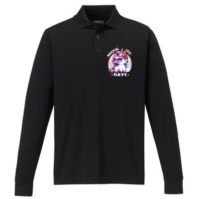 Magical 100 Days Of School Performance Long Sleeve Polo