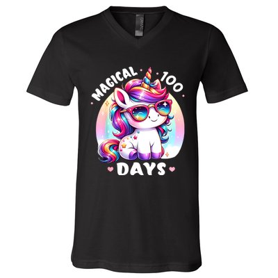 Magical 100 Days Of School V-Neck T-Shirt