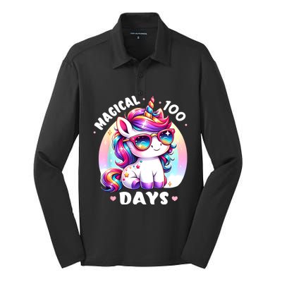 Magical 100 Days Of School Silk Touch Performance Long Sleeve Polo