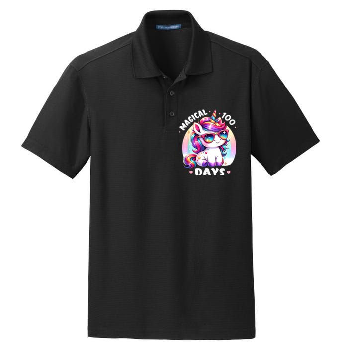 Magical 100 Days Of School Dry Zone Grid Polo