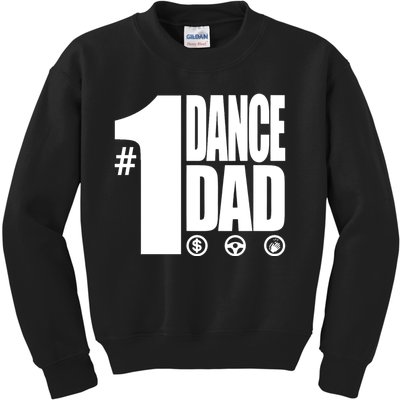 Mens #1 Dance Dad With Front And Back Design Premium Kids Sweatshirt