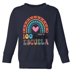 Maestra 100 DíAs De Escuela 100 Days Of School Spanish Toddler Sweatshirt