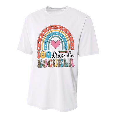 Maestra 100 DíAs De Escuela 100 Days Of School Spanish Performance Sprint T-Shirt