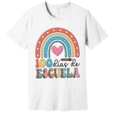 Maestra 100 DíAs De Escuela 100 Days Of School Spanish Premium T-Shirt