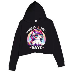 Magical 100 Days Of School Crop Fleece Hoodie