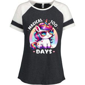 Magical 100 Days Of School Enza Ladies Jersey Colorblock Tee