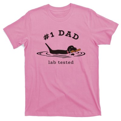 Men 1 Dad Lab Tested Pun Labrador Retriever Dog Owner T-Shirt