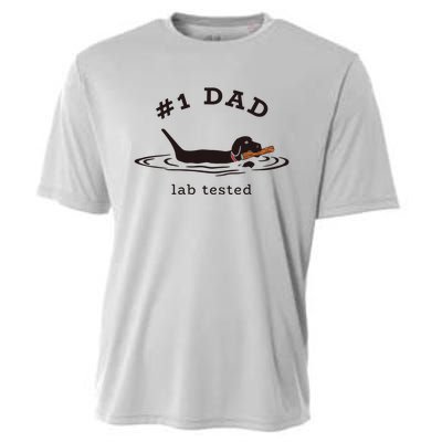 Men 1 Dad Lab Tested Pun Labrador Retriever Dog Owner Cooling Performance Crew T-Shirt