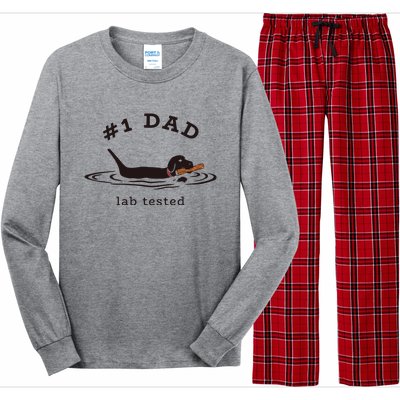 Men 1 Dad Lab Tested Pun Labrador Retriever Dog Owner Long Sleeve Pajama Set