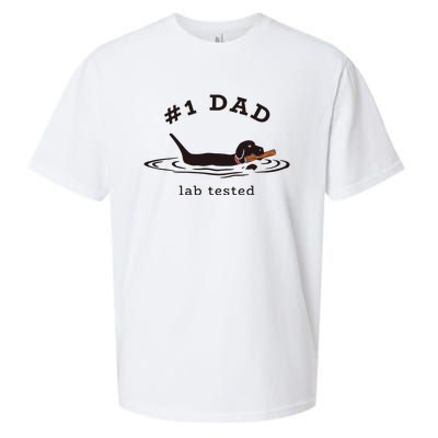 Men 1 Dad Lab Tested Pun Labrador Retriever Dog Owner Sueded Cloud Jersey T-Shirt