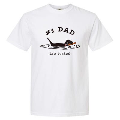 Men 1 Dad Lab Tested Pun Labrador Retriever Dog Owner Garment-Dyed Heavyweight T-Shirt