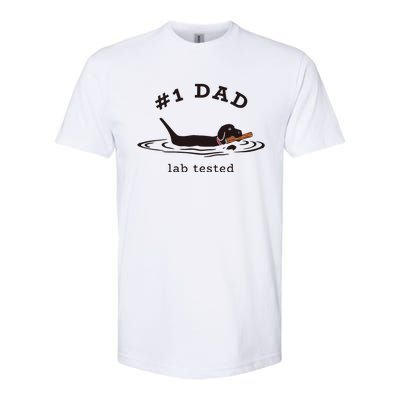 Men 1 Dad Lab Tested Pun Labrador Retriever Dog Owner Softstyle CVC T-Shirt