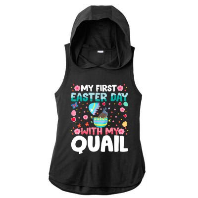 My 1st Easter Day Quail Easter Day Ladies PosiCharge Tri-Blend Wicking Draft Hoodie Tank