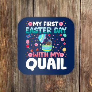 My 1st Easter Day Quail Easter Day Coaster