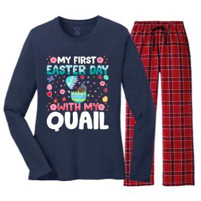 My 1st Easter Day Quail Easter Day Women's Long Sleeve Flannel Pajama Set 