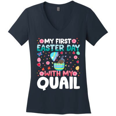 My 1st Easter Day Quail Easter Day Women's V-Neck T-Shirt