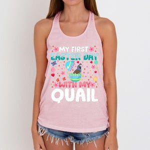 My 1st Easter Day Quail Easter Day Women's Knotted Racerback Tank