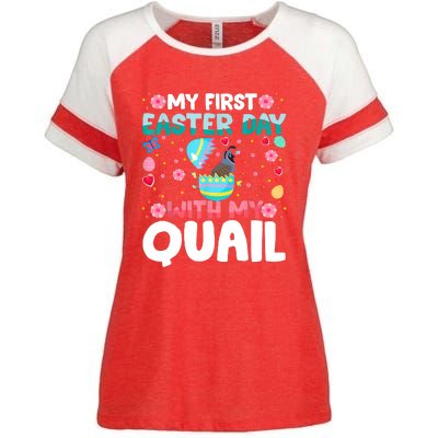 My 1st Easter Day Quail Easter Day Enza Ladies Jersey Colorblock Tee