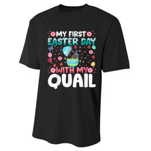 My 1st Easter Day Quail Easter Day Tee For Boy Son Performance Sprint T-Shirt