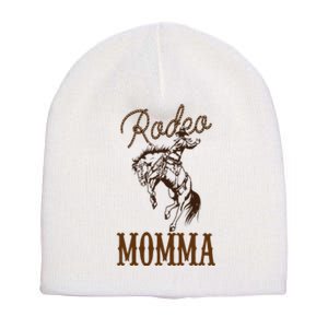 Momma 1st First Birthday Cowboy Mom Western Rodeo Party Short Acrylic Beanie