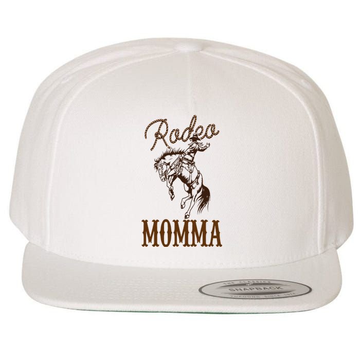 Momma 1st First Birthday Cowboy Mom Western Rodeo Party Wool Snapback Cap