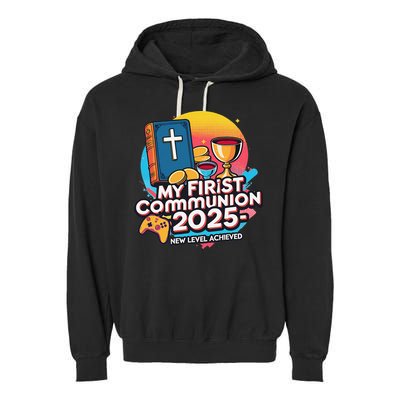 My 1st First Communion 2025 Video Game Controller Garment-Dyed Fleece Hoodie