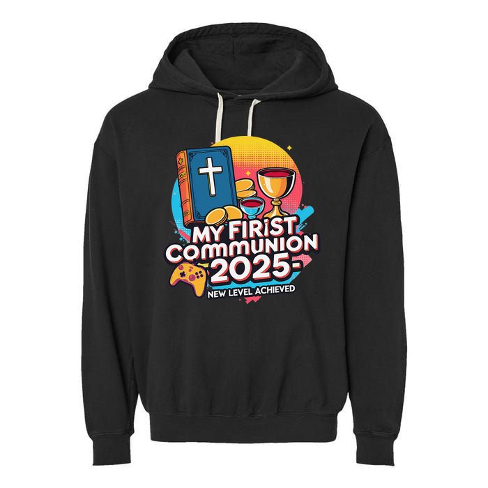 My 1st First Communion 2025 Video Game Controller Garment-Dyed Fleece Hoodie